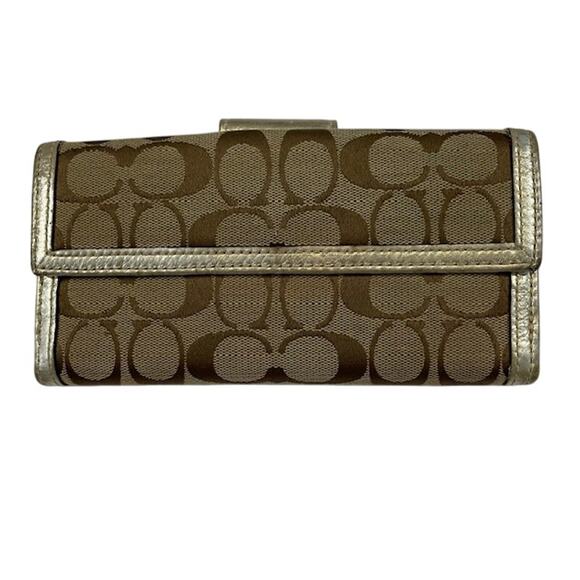 Coach VTG, Y2K Turnlock Signature Slim Envelope Flap Wallet - Picture 4 of 5